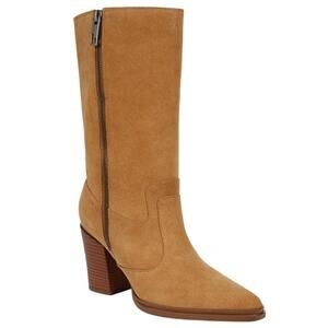 Franco Sarto Women Jaxon Mid Calf Boot Size 9 EU 40 Brown Suede Pointed Toe NWOB